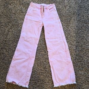 Stylish Pink Flare Women's Jeans